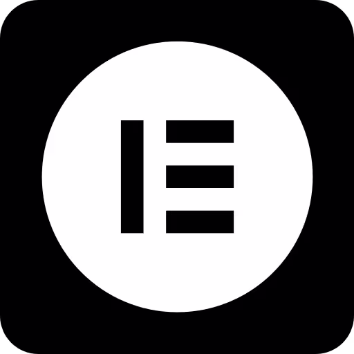 Black square icon with rounded corners featuring a white circle containing a bold, stylized “E” composed of three horizontal bars.
